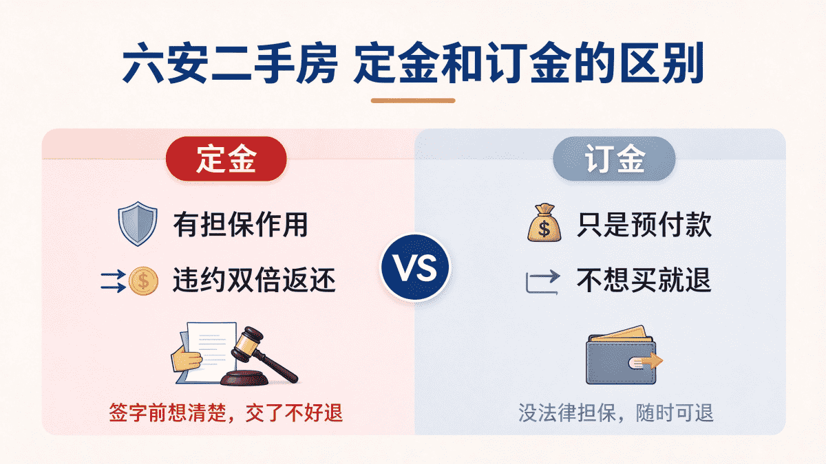 六安二手房定金和订金区别对比图