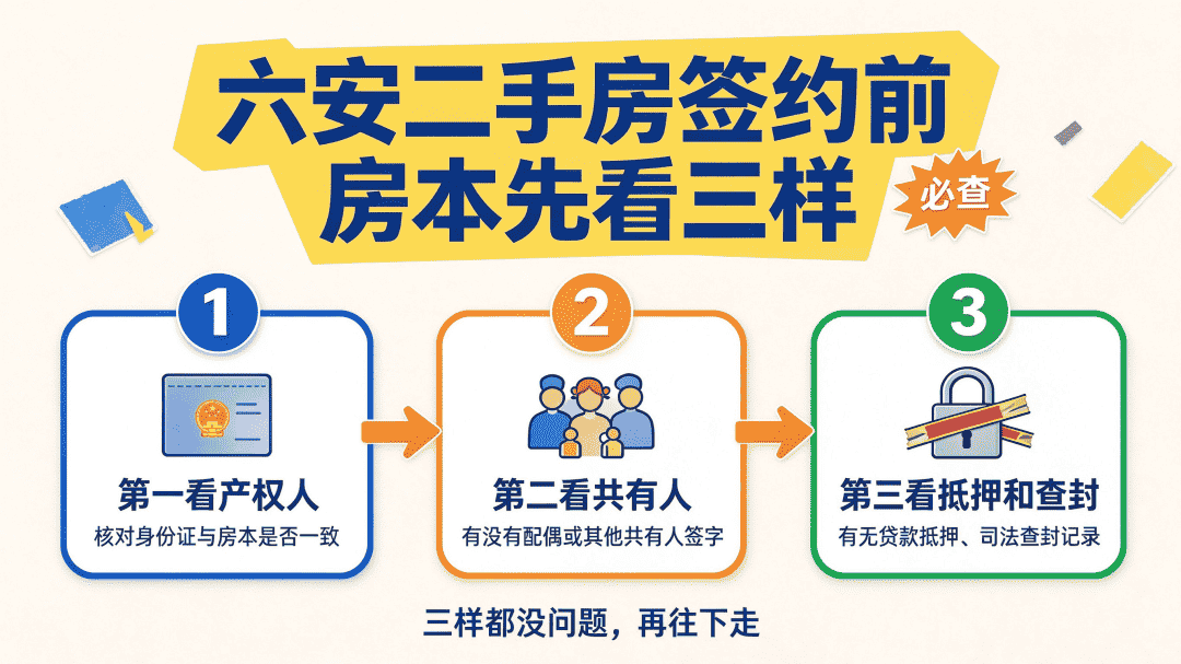 六安二手房房本三看示意图