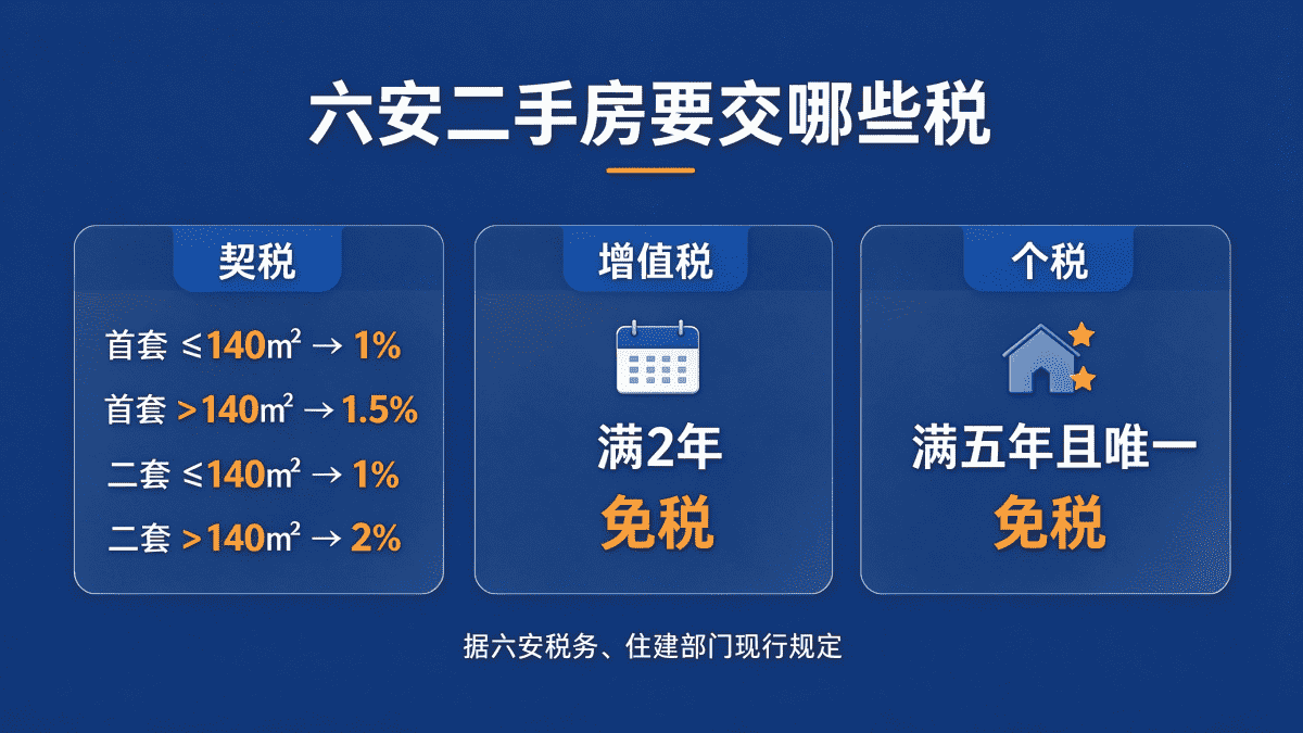 六安二手房要交哪些税