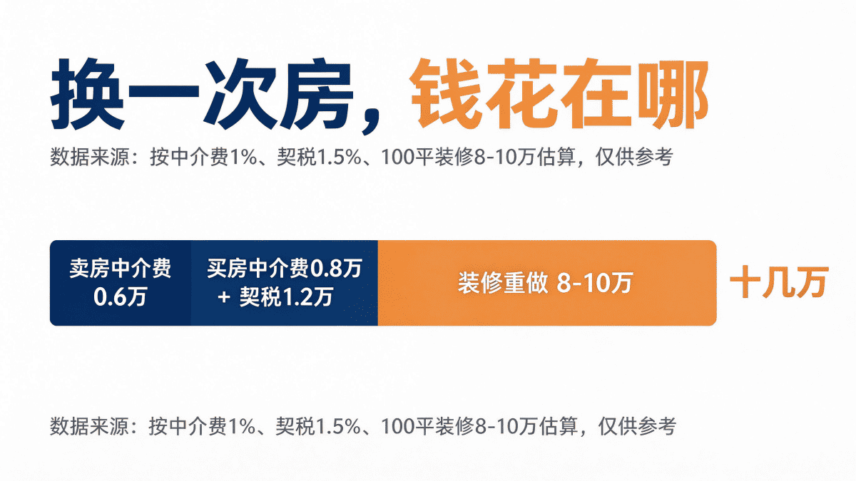 六安换一次房的成本拆解,中介费契税装修三项合计十几万