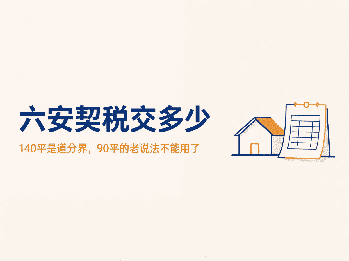 六安契税怎么算：140平以下按1%-六安蔡姐买房记